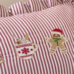 Rackhams Christmas Gingerbread Stripe Cushion Natural - 30 x 50 cm - Natural - thumbnail 2
