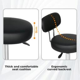 Rackhams Swivel Drafting Chair Round Rolling Bar Stool Leather Adjustable Office - thumbnail 5