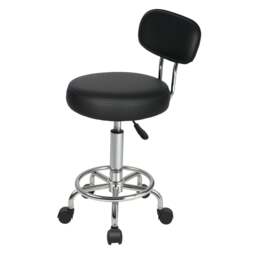 Rackhams Swivel Drafting Chair Round Rolling Bar Stool Leather Adjustable Office