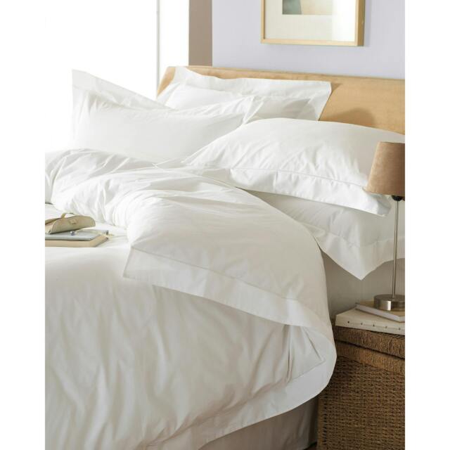 Rackhams Oxford Duvet Set - White - Double - White - 100% Cotton