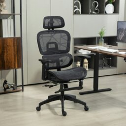 Rackhams Ergonomic Office Chair Swivel Computer Chair with 3D Armrest Grey - Black - thumbnail 1