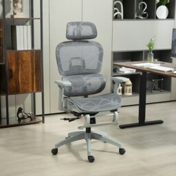 Rackhams Ergonomic Office Chair Swivel Computer Chair with 3D Armrest Grey - Black - thumbnail 2