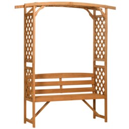 Rackhams Arch Garden Bench, Wooden Garden Arbour with Seat, Brown - Brown - Fir Wood - 160cmx50cmx198cm - thumbnail 2