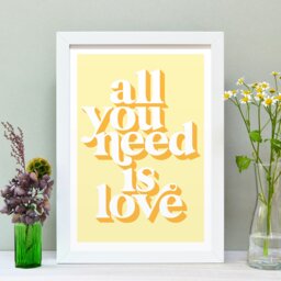 Rackhams All you need is love positivity art print - Unframed - thumbnail 3