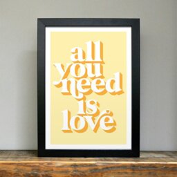 Rackhams All you need is love positivity art print - Unframed - thumbnail 2