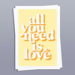 Rackhams All you need is love positivity art print - Unframed - thumbnail 1