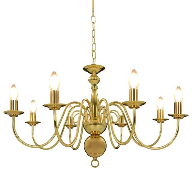 Rackhams Chandelier Golden 8 x E14 Bulbs