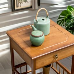 Rackhams 2 Tier Wooden Side Table With Drawer - thumbnail 3