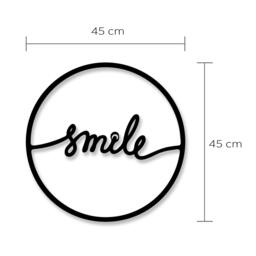 Rackhams Modern Metal Wall Art Smile Theme Home Ornament Decorative Minimalist Design Hanging Wall Sculpture, Black - Metal - Black - thumbnail 3