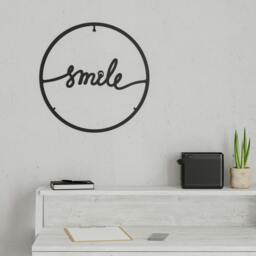 Rackhams Modern Metal Wall Art Smile Theme Home Ornament Decorative Minimalist Design Hanging Wall Sculpture, Black - Metal - Black - thumbnail 5