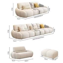 Rackhams Gia Round Three Seater Sofa - Others (Leathaire) - Two Seater 190cm - thumbnail 6