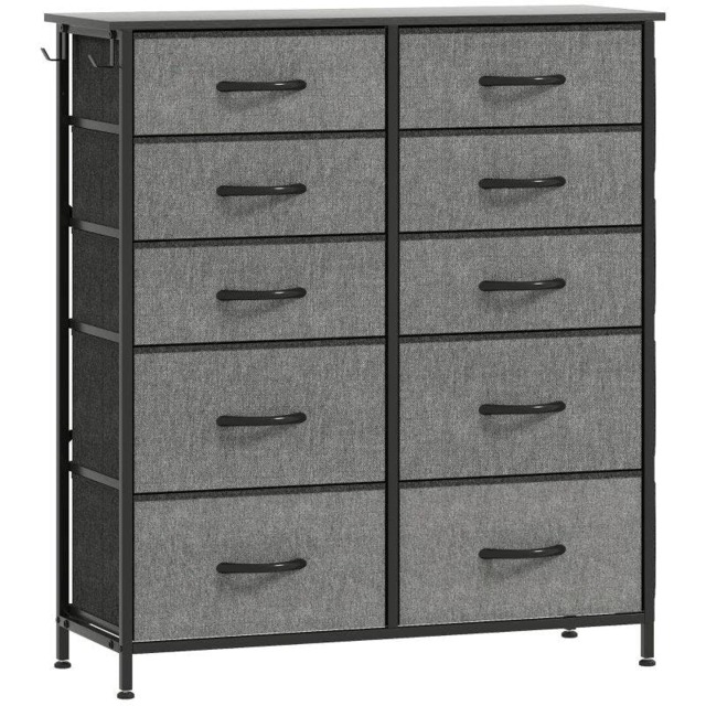 Rackhams Chest of Ten Fabric Drawers - Charcoal Grey - image 1