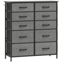 Rackhams Chest of Ten Fabric Drawers - Charcoal Grey - thumbnail 1