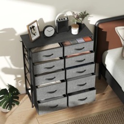 Rackhams Chest of Ten Fabric Drawers - Charcoal Grey - thumbnail 3