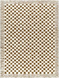 Rackhams Freud-Modern Ivory Brown High Pile Checkered Rug - 200 x 275 cm - thumbnail 2