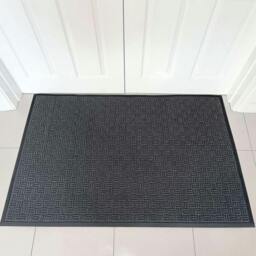 Rackhams Indoor/Outdoor Entrance Mat – Absorbent Heavy Duty  Non-Slip Rubber Back – Dark Grey – Multiple Sizes - 60 x 90cm - thumbnail 1