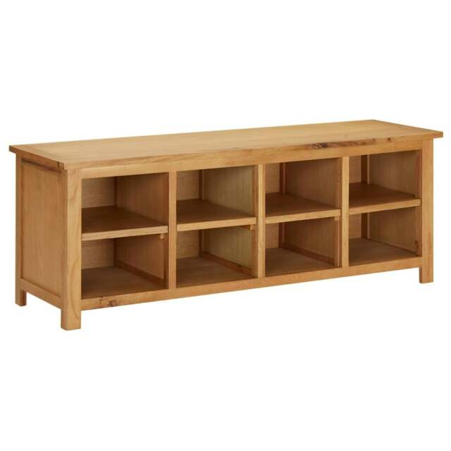 Rackhams Shoe Rack 114x37x45 cm Solid Oak Wood - Solid oak wood with a natural finish, MDF