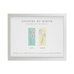 Rackhams Personalised Birth Flower Family of 2 White Framed Print - thumbnail 4