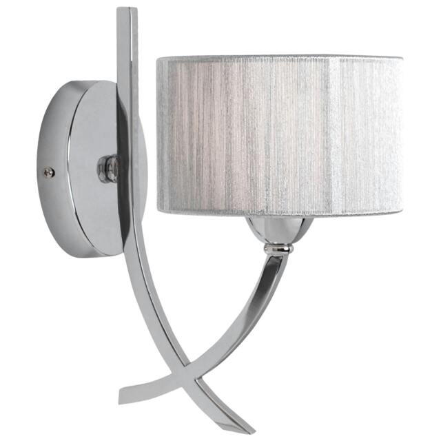 Rackhams Justina Polished Chrome Wall Light with Silver String Shade - image 1