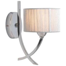 Rackhams Justina Polished Chrome Wall Light with Silver String Shade - thumbnail 4