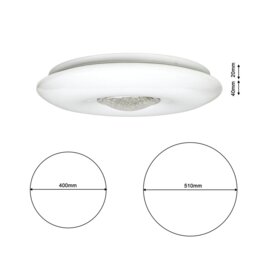 Rackhams Vela White LED Ceiling Lamp 24W(120W) 42cm  Dimmable And Colour Temperature Adjustable Via Included Remote Control - thumbnail 6