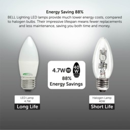 Rackhams E27 Edison Screw LED Candle 4.7W Energy Saving Light Bulbs - Pack of 6 - thumbnail 6