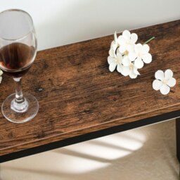 Rackhams Wide Narrow Hallway Slim Console Table Rustic Brown - thumbnail 2
