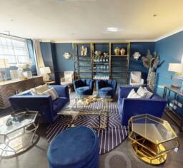 Rackhams Otylia Deep Blue Velvet Armchair - thumbnail 1
