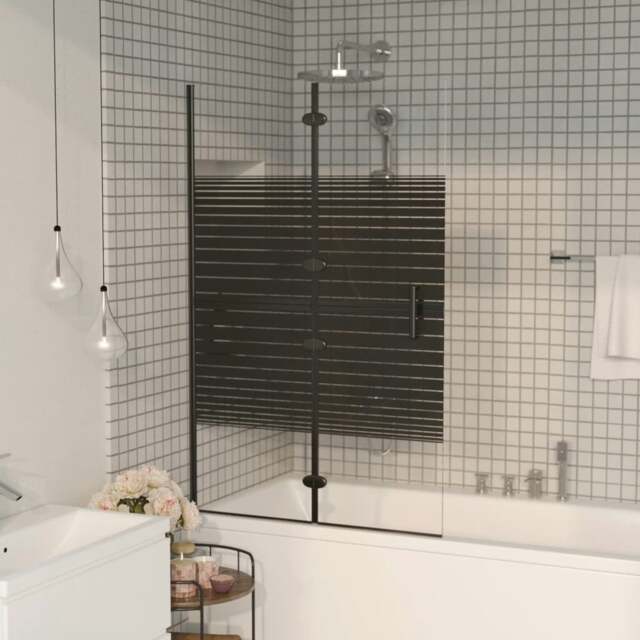 Rackhams Folding Shower Enclosure ESG 80x140 cm Black