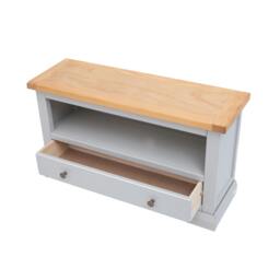 Rackhams Loreo Light Grey 1 Drawer TV Cabinet Brass Knob - Light Grey - thumbnail 4