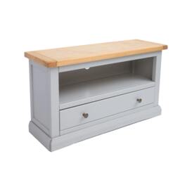 Rackhams Loreo Light Grey 1 Drawer TV Cabinet Brass Knob - Light Grey - thumbnail 3