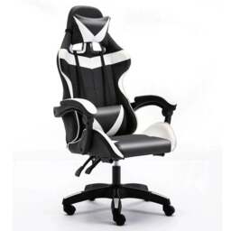 Rackhams Adjustable Ergonomic Computer Office Desk Chair - Pink & White - thumbnail 6