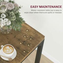 Rackhams Three-Piece Minimal and Compact Dining Set, Rustic Brown - thumbnail 6