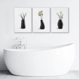 Rackhams Prints For Bathroom Walls - Set of 3 Botanical Wall art Prints - 16 x 22 inches / 40.65 cm x 56 cm - Polyester Canvas 260 gsm - Canvas wrapped - thumbnail 4