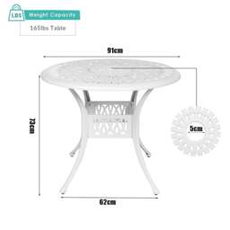 Rackhams Garden Bistro Table Round Hollow Table with Parasol Hole - Black - thumbnail 4