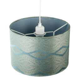 Rackhams Sophisticated Duck Egg Lamp Shade with Intricate Geometric Pattern - thumbnail 3