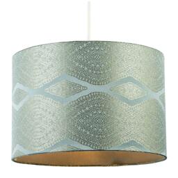 Rackhams Sophisticated Duck Egg Lamp Shade with Intricate Geometric Pattern - thumbnail 2