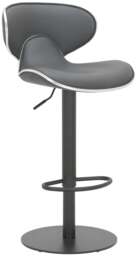 Rackhams Carcaso Deluxe Single Kitchen Bar Stool, Matt Black Footrest, Swivel Gas Lift, Breakfast Bar & Home Barstool, Charcoal Grey