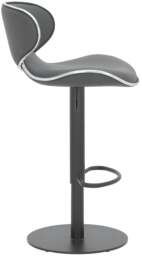 Rackhams Carcaso Deluxe Single Kitchen Bar Stool, Matt Black Footrest, Swivel Gas Lift, Breakfast Bar & Home Barstool, Charcoal Grey - thumbnail 2