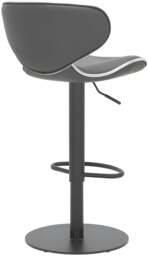 Rackhams Carcaso Deluxe Single Kitchen Bar Stool, Matt Black Footrest, Swivel Gas Lift, Breakfast Bar & Home Barstool, Charcoal Grey - thumbnail 4