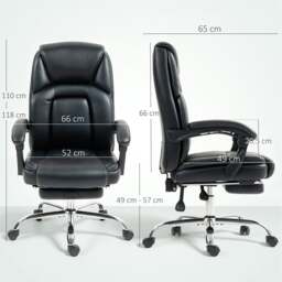 Rackhams Office Chair, Computer Desk Chair with Spring Cushion, Black - Grey - thumbnail 3