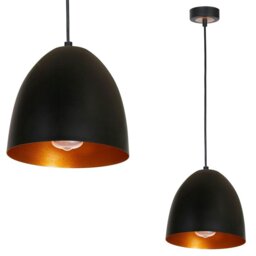 Rackhams Vegas Hand Made Designer Pendant Light Matt Black And Copper / Rose Gold - thumbnail 2