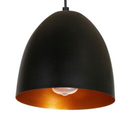 Rackhams Vegas Hand Made Designer Pendant Light Matt Black And Copper / Rose Gold - thumbnail 5