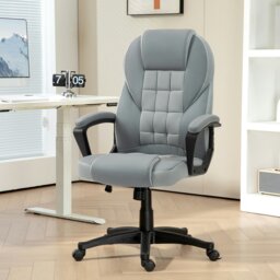 Rackhams Executive Office Chair High Back Computer Chair with Armrests Grey - Brown - thumbnail 2