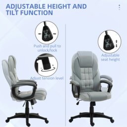 Rackhams Executive Office Chair High Back Computer Chair with Armrests Grey - Brown - thumbnail 4