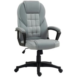 Rackhams Executive Office Chair High Back Computer Chair with Armrests Grey - Brown - thumbnail 3
