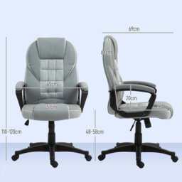 Rackhams Executive Office Chair High Back Computer Chair with Armrests Grey - Brown - thumbnail 6