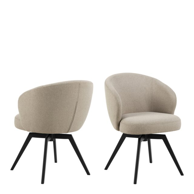 Rackhams Darlene Dining Chair with Armrest and Swivel Function in Beige - 1 - image 1