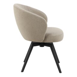 Rackhams Darlene Dining Chair with Armrest and Swivel Function in Beige - 1 - thumbnail 3