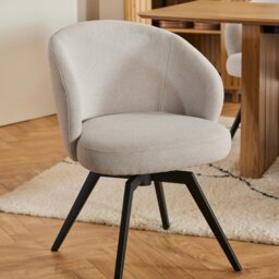 Rackhams Darlene Dining Chair with Armrest and Swivel Function in Beige - 1 - thumbnail 6